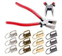 Keadic 41 Sets 1 Inch 4 Colors Fob Hardware with Key Fob Pliers, Glass Running Pliers Tools with Flat Jaws, Studio Running Attach Rubber Tips Perfect for Key Hardware Install