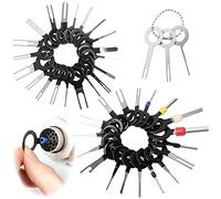 Keadic 41Pcs Terminal Extractor Removal Tool Kit, Release Electrical Wire Connector Key Pin Extractor Tool Wiring Crimp Puller Depinning Keys for Cars Motorcycles Electronic Device