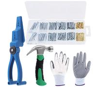 Keadic 423 Pcs Nail Hammer Hardware Kit Contains Galvanized Nails 8oz Mini Claw Hammer Nail Holder and Work Gloves for Home Improvement Wall Mounting Hanging Pictures