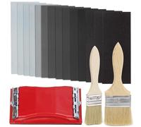 Keadic 45Pcs 120 to 3000 Assorted Wet & Dry Sandpapers Set with Sanding Block Sander and Brushes, 9x3.6 Inch Sand Paper Sheets for Finishing Wood Furniture Glass Metal Automotive Polishing