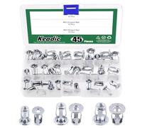 Keadic 45Pcs M4 M5 M6 Jack Nut Set, Nutserts Jacknut Srew Anchor Threaded Insert Petal Nuts Rivnut Blind for Plastic Hardboard Polywood Pressboard