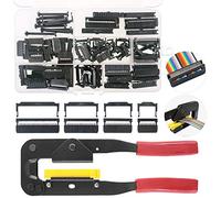 Keadic 49 Pieces FC-10 16 20 26 Pin Female Header IDC Cable Connector 2.54mm Pitch with IDC Crimp Tool, for Flat Ribbon Cable and IDC Connectors