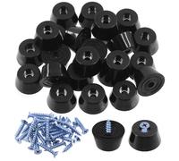Keadic 49Pcs Non-slip Rubber Feet for Cutting Board, 30 * 22 * 15MM Black Furniture Slider Glide Pad Floor Protector with Built-in Gasket and Screws for Wooden Furniture Chair Tables Sofa