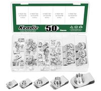 Keadic 50 Pce Auto Car U-Clip, U Nut Kit Clip Nut Set,U-Shaped Nut M4 M5 M6 M8, U-nut Clip Assortment Auto Car Speed Nuts Fastener with Store Box, for Dash Door Panel Interior, Automobile Motorcycle
