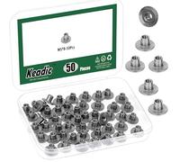 Keadic 50 Pcs M5x16x5×8mm Tee Nut Carbon Steel T-Nut Mounting Hardware Fitting Fastener Through Hole Flange Insert Female Thread,Carbon Steel Round Base T-Screws,Thread with Mounting Screws
