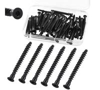 Keadic 50Pcs Confirmat Screws, Hex Socket Drive Countersunk Self-Tapping, Black Zinc Plated Furniture Contecting Screw for Industrial and Scientific, M5 x 50mm