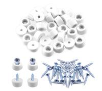 Keadic 62Pcs Non-slip Rubber Feet for Cutting Board, 12 * 8 * 7MM White Furniture Slider Glide Pad Floor Protector with Built-in Gasket and Screws for Wooden Furniture Chair Tables Sofa
