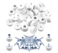 Keadic 62Pcs Non-slip Rubber Feet for Cutting Board, 15x12x8MM White Furniture Slider Glide Pad Floor Protector with Built-in Gasket and Screws for Wooden Furniture Chair Tables Sofa