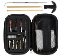 Keadic 65Pcs Universal Handgun Cleaning Kit W Carrying Case for .22 .357 .38, 9mm .40 .45 Caliber Shotgun Pistol with Brass Bore Brush, Brass Jag, Steel Pick, Slotted Tip, Cleaning Rod and Patches