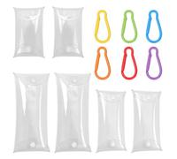 Keadic 6Pcs Clear Coin Purse with Colorful Snap Hook, 3 Sizes Cute PVC Coin Purse Clear PVC Mini Wallet Transparent Card Holder Keychain Wallet for Women, 7 x 12cm, 8 x 16cm, 10 x 20cm