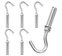 Keadic 6Pcs M8 Expansion Hook,304 Stainless Steel Concrete Wall Hook, Expansion Anchor Bolt Open Cup Hooks Heavy Duty Concrete Hook for Concrete Brick and Stone