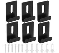 Keadic 6Pcs Metal Mirror Clips Wide Channel Mirror Hanger Clip Kit Large Heavy Retainer Clips for Mirrors with Screw Mirror Clips for Wall Mounting Frameless Mirror Billboard Displays (Black)