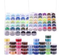 Keadic 72 Colors Standard Size Prewound Bobbins Sewing Threads Kit with Case, Assorted Colors Size A Thread Bobbins for Brother/Babylock/Janome/Elna/Singer Embroidery Machine