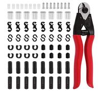 Keadic 73Pc Bike Wire Crimping Tool Kit Includes Crimping Loop Sleeves, Valve Cover, Cable Cutter, Wire End Caps, O-Rings, Shifter & Brake Housing End Caps, C-Clips, S-Hooks and S Buckle for Cycling