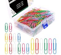 Keadic 750Pcs Mixed Colors Paper Clips Assorted Set with Plastic Storage Case, Small Medium Large Paperclips for Paperwork Document Organizing in Home Office School