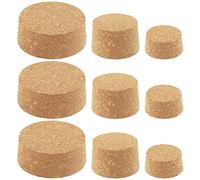 Keadic 9 Pcs 3 Sizes Wooden Tapered Cork Plug Assortment Set #48#34#28 Natural Soft Wood Wine Bottle Stoppers Replacement for for Wine And Beer