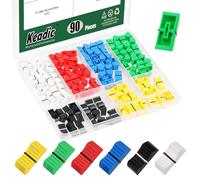 Keadic 90pcs 6 Colors Straight Slide Potentiometer Flat Push Knob Insert Shaft 4x1.2mm,Flat Slider Knobs for Audio Mixer Faders,Potentiometer Caps Pull Knobs for Sound Console and Lighting Control