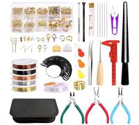 Keadic 947Pcss Jewelry Making Tool Kit with Beading Wire, Mini Pliers, Cord Ends, Lobster Clasps, Earring Hooks, Jump Rings, Eye Screws for Adults and Beginners