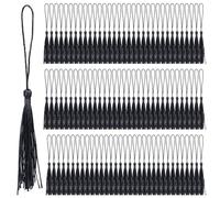 Keadic Black Craft Tassels, 100Pcs 13cm/5 Inch Silky Polyester Tassels with Loops, Mini Black Tassels Bulk for Bookmark, Jewelry Making, DIY Crafts & Party Decor