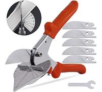 Keadic K-333 7Pcs Multi Angle Miter Shear Cutter with Wrench and Upgrade Spare Blades, Quarter Round Cutting Tool for Wire Troughs, Soft-cut Corners (45 Degree to 135 Degree)