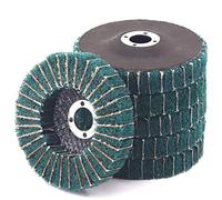Keadic K-389 6 Pack 4 Inch 120 Grit Green Nylon Fibre Flap Discs 100mm 16mm Bore Abrasive Wheels for Angle Grinder Rust Paint Stripping Stainless Steel Polishing