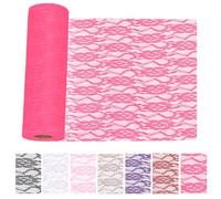 Keadic Rose Red Lace Table Runners 12 x 900 Inch, Embroidered Boho Table Runner,Lace Roll for Wedding Bridal Shower Baby Shower Party Table Decoration, Rustic Rose Embroidered Boho Table Runner