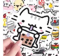 keadiseu 100 Graffiti Kitten Cute Hand-Painted Style Kitten Cartoon Creative Decoration Stickers Diy