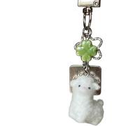 keadiseu Lucky Little Lamb Plush Keychain, Four-Leaf Clover Sheep Cute Charm, Phone Strap Bag Pendant Gift for Women Girls