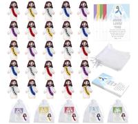 KEAGAN 25PCS Little Jesus Figures Religious Tiny Jesus Jesus Loves You 25 Prayer Scripture Cards & Organza Bags Easter Decorations Religious Party Favors Gifts for Church Hide Sunday School Baptism