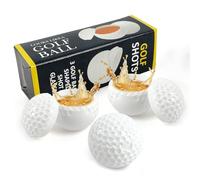 KEAGAN 3 PCS Golf Ball Shaped Shot Glasses with Lid, 1.5oz, White, Plastic, Golf Party Cups, Novelty Gift for Golf Enthusiasts, Outdoor Party