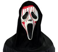 KEAGAN Halloween Scary Mask Scream Ghost Face Mask Horror Full Head Latex Mask for Adults Men Ghost Bleeding Scream Scary Masks for Halloween Costume Cosplay Party Decorations