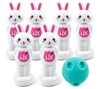 KEAGAN Mini Bowling Set, Bowling Toy, Skittles Game Set with 6 Bunny Pins and 1 Ball Indoor Outdoor Garden Games Easter Party Games Motor Skills Development Toy
