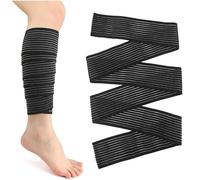 KEAHND 4 pcs Elastic Calf Compression Bandage Sleeve,Calf Compression Sleeves for Women or Men,Leg and adjustable supports for sports, fitness and running