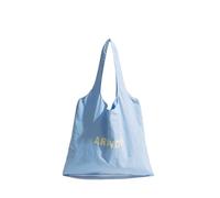 KeAiDMon Fashion Letter Print Large Capacity Nylon Shoulder Tote Bag, Lightweight Soft Foldable Hobo Bag For Women (blue)