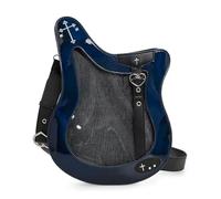 KeAiDMon Guitar Shape Ita Bag Anime Crossbody Bag with PU Leather Cute Clear Window with Pin Display Insert