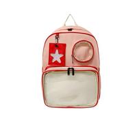 KeAiDMon Japanese backpack with pin display itabag star charm accessory, perfect for showcasing badge and collectibles (pink)