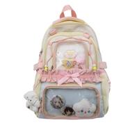 KeAiDMon Kawaii bags ita bag backpack with pin display insert are suitable for women traveling or working (Yellow,S)