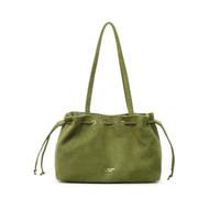 KeAiDMon Retro Suede Bucket Purse Causal Travel College Crossbody Bag Drawstring Handbag Purse for Women Shouder Straps Tote (green)
