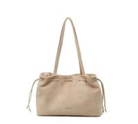 KeAiDMon Retro Suede Bucket Purse Causal Travel College Crossbody Bag Drawstring Handbag Purse for Women Shouder Straps Tote (white)