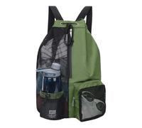 KeAiDMon Swiming gear bag Mesh drawstring wet pocket Large travel beach backpack Portable gym backpackdai with zipper (green)