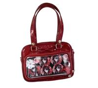 KeAiDMon Women's handbag patent leather crossbody bag cute bow transparent shoulder bag DIY ita bag