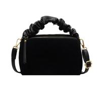 KeAiDMon Women's Trendy Ruched Handle Faux Suede Crossbody Bag Stylish Multi-Carry Handbag Versatile Daily Purse for Work & Casual (black)