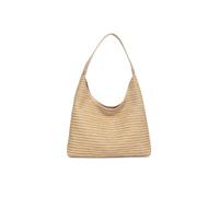 KeAiDMon Woven Beach Tote bag Womens Shoulder Shopping Handbag Foldable Straw Hobo Purse Summer Casual Travel Totes Bag (khaki,13.39x13.39x4.33in)