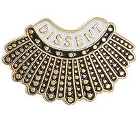 KEAIDO RBG Dissent Collar Lapel Pin Brooch, Ruth Bader Ginsburg Badge Silver Jewelry Notorious RBG Social Justice Equality Women Right for Lawyers Law Students