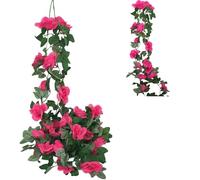 KEAIDUO Artificial Flowers Decoration, 2pcs 2.2M/7.2FT/Pieces Long Garland Fake Flowers Artificial Rose, Faux Rose Red Rose Floral Arch for Home, Garden, Indoor, Outdoor, Wedding, Party