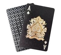 KEAIDUO Cool Plastic Playing Cards, Deck of Waterproof Magic Poker Cards for Family Party BBQ Gatherings Gift Poker Cards Black