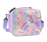 KEAIDUO Glitter Unicorn Lunch Bag for Kids Girls, Cute Fashion Insulated Cooler Bags Tote Bags for Girls with Adjustable Shoulder Strap for School Kindergarten Purple Unicorn