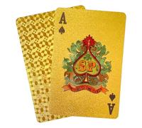 KEAIDUO Metal Finish Plastic Playing Cards - Premium Waterproof & Washable Poker Deck - Shiny Poker Cards for Magic Tricks, Poolside, Bar & Outdoor Games Gold