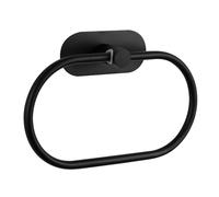 KEAIDUO Self Adhesive Towel Ring Stainless Steel Hand Towel Holder Rustproof Bathroom Towel Holder No Drilling Towel Ring Towel Rack for Bathroom Kitchen Black