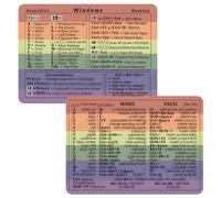 KEAIDUO Windows + Word/Excel (for PC) Shortcuts Stickers Bundle | No-Residue Vinyl Quick Reference Windows Keyboard Shortcut Stickers 1 Set (Rainbowl)